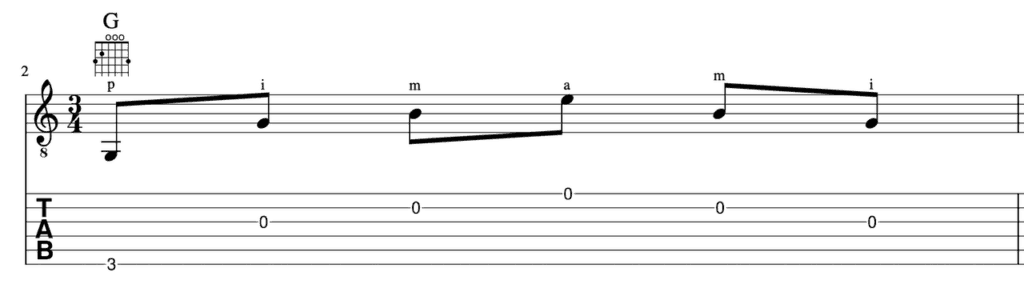 learn fingerpicking guitar -Fingerpicking Pattern 2 pimami