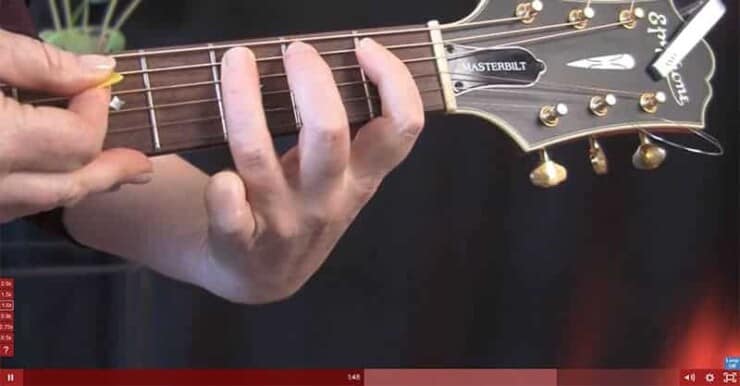 screenshot of guitar tricks tutorial video