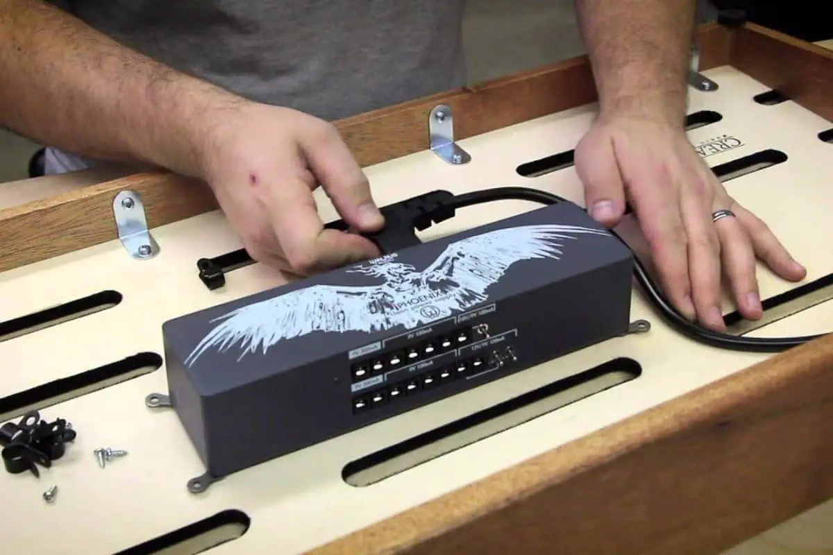 how to mount power supply under pedalboard