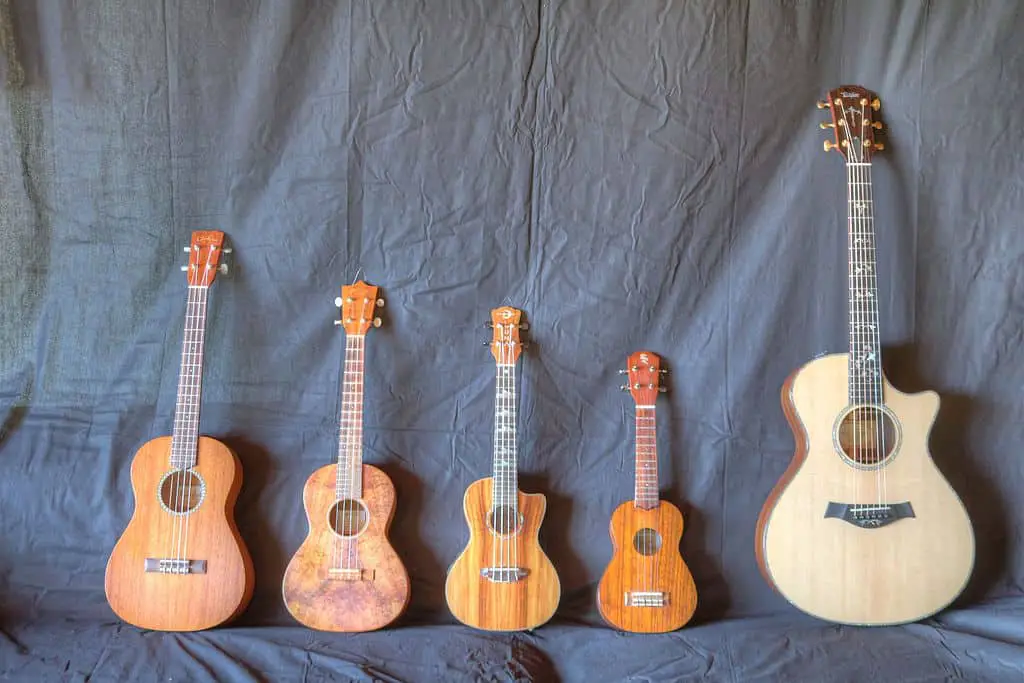 size comparison guitar vs ukulele